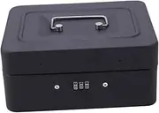 ZUNOXAZ Cash Box with Combination Lock Money Box for Safe Cash Storage Black for Convenience Stores Restaurants Markets Hotels Secure Cashier Box