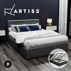 Artiss Bed Frame Double Size Gas Lift Storage Mattress Base Wooden Charcoal VILA