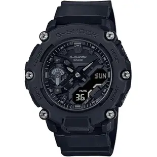 【CASIO 卡西歐】G-SHOCK 碳核心防護雙顯手錶 母親節 禮物(GA-2200BB-1A)