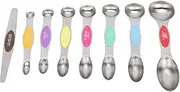 SPO Doublehead 17×5×4 Measuring Spoon Set Stainless Steel Magnetic Double Baking Seasoning Scoop Kitchen Tool