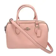 Coach Women's Rowan Satchel Purse Crossbody Leather Handbag Light Pink New Nwt