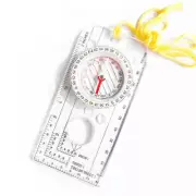 Compass Car Camping Hiking Pointing Guide Transparent Luminous Scale Map RulUU