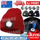 Unisex Knitted Beanie Hat LED Light Winter Warm Knit Hat Head Torch Lamp Cap AU