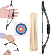 Archery 9.8" Mini Recurve Bow Arrows Target Kids Toy Gift Practice Shooting