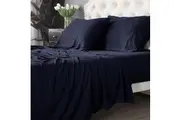 Park Avenue Split King Bed Bamboo Cotton Sheet Set w Pillowcases 500TC Indigo