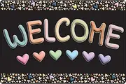 [ASHLEY PRODUCTIONS] Smart Poly, The Original Fun Mat, Welcome Mat, 15.5" x 23.5", Pastel Hearts, Welcome