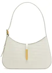 Demellier Tokyo Crocodile-effect Leather Shoulder bag - Off White ONE SIZE