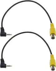 VGOL 2PCS 2.5mm TRRS Male to RCA Female Cable Car GPS Navigator Video AV Input RCA Adapter Cable Audio Cable Converter Cord Connection Lead 26cm