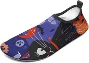 [BTCOWZRV] Water Shoes for Women Men Cartoon Cat Pumpkin Water Sports Shoes Slip-on Breathable Lightweight Athletic Aqua Sock