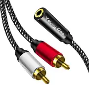 3.5mm Female to 2RCA Male Stereo Audio Y Adapter Cable Compatible for TV,Smar...