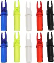VGOL 50PCS Archery Arrow Nocks for Carbon Arrow Nocks with an Inner Diameter of 6.2mm 32mmx6.2mm Black/White/Transparent Red/Transparent Blue/Transparent Yellow