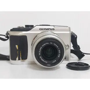 鏡頭故障機身功能正常  OLYMPUS E-PL2 數位相機 EPL2 白 + 14-42mm f3.5-5.6 不拆賣