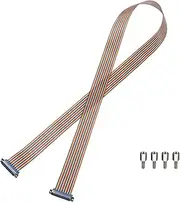 uxcell IDC Rainbow Wire Flat Ribbon Cable DB37 Male to DB37 Male 59 Inch Length 2.54mm Pitch Breadboard Jumper Wires for Electronic Projects