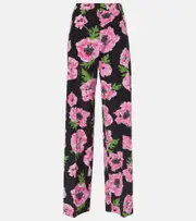 [Stella McCartney] Stella McCartney Poppy floral wide-leg pants AU 6 black