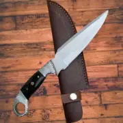 custom handmade J-2 steel 11" EXOTIC knife bull horn handle