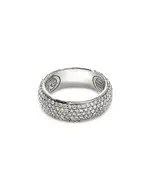 John Hardy Sterling Silver Jh Essentials Pave Diamond Band Ring, 1.07 tcw