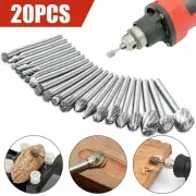 20pcs 1/8" Shank Tungsten Carbide Burr Rotary Drill Bits Tools Cutter Files Set