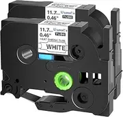 USUPERINK 2 Pack Compatible for Brother Ptouch HSe-231 HSe231 HS-231 HS231 0.46'' 11.7mm Black on White Heat Shrink Tube Label Tape use in PT-D210 PT-D400 PT-E300 PT-E500 PT-P750WVP Label Maker