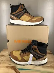 Merrell Men's Wildwood Mid Leather Waterproof Hiking Boots Spice Gold Size 10