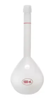 Eisco Labs 1000ml Volumetric Flask with Screw Cap, Autoclavable - Polypropylene