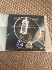 Alex and Ani SEPTEMBER Birthstone SAPPHIRE Silver Charm Bangle NWTCard & BOX