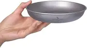 iBasingo Titanium Pan Dish Plate with Carry Mesh Bag Ultralight for Outdoor Camping Tableware Cookware Mess Kit A-Ti1102T