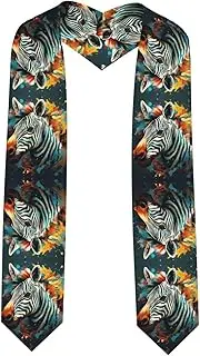 [SKKNT] Abstract Animal Zebra Print Graduation Shawl Stole For Academic Commencements Honor Sash Congratulations Gift