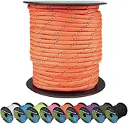 West Coast Paracord Reflective 550lb Paracord – 7 Strand Type III Tactical Parachute Cord for Hiking, Camping, and Fishing – Reflective Orange (100 ft)