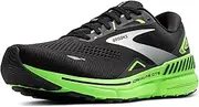 [Brooks] Men’s Adrenaline GTS 23 Supportive Running Shoe, Black/Green/White, 9