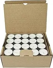 Natural Unscented Soy Wax Candle Tea Lights 4 or 8 Hour Burn Time Pure Wax Paraffin Free in Recyclable Aluminium Cup Plastic Free