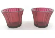 NIB PartyLite RUBY ANNIVERSARY VOTIVE PAIR P91408 New in Original Box, 40th Ann.