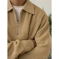 在飛比找ETMall東森購物網優惠-Polo美式毛衣慵懶半拉鏈針織衫