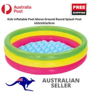Kids Inflatable Pool Above Ground Round Splash Pool 102x102x25cm-Sleek border
