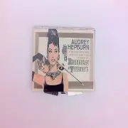 Retro Audrey Hepburn Breakfast at Tiffany's Square Silver Compact Mirror