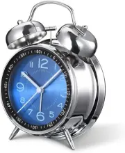 Loud Alarm Clock for Heavy Sleepers Adults,Retro 4 Inch Silent Non-Ticking Qu...
