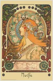 Alphonse Mucha's Zodiac Laminated Art Poster- 24.5" x 36.5"