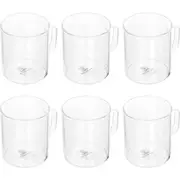 6pc Wilmax England 320ml Thermo Glass Cup Coffee/Tea Drink Mug w/ Handle Clear