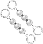 Piutouyar Silver Purse Chain Extenders, Beaded Purse Strap Bag Chain Accessories with Clasp for Shoulder Crossbody Bag, Handbag(2Pcs)