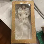 Vintage Dillards Trimmings Porcelain Angel Tree Topper with Wings