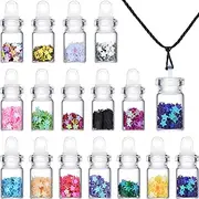 16 Pieces Pixie Necklaces Dust Mini Glass Bottle Fairy Necklace with Glitter for Birthday Festive Party Daily Supplies