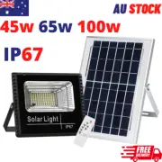 LED 45W 65W Solar Light IP67 Street Flood Panel Projector Remote Outdoor Garden
