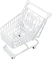 CIYODO Mini Shopping Cart Decorative Trolley for Fun Photography Prop for Storing Cosmetics Flowers and More Cute Desk Accessory Design
