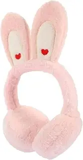 [WESIEVYA] 1pc Thick Fleece Warm Animal Ear Headbands Faux Rabbit Fur Children Rabbit Ear Earmuff Headbands Ear Muffs Warm Ear Covers for Pink Plush