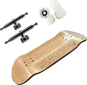 SOLDIER BAR Pro Fingerboard Complete (5-Layer 35mm Deep concave Handmade Maple Deck + Hex (36mm) Truck + Pro Ice Wheels) (Brown)
