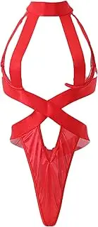 [Letuwj] Lingerie set of women's skeleton neck jumpsuit set