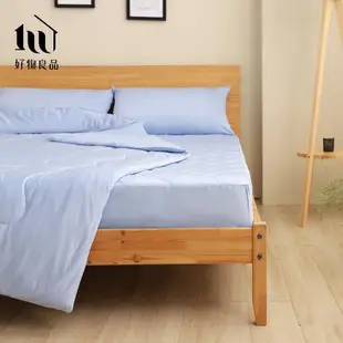 【好物良品】雙人加大款_日本極致冷感科技透氣吸汗水洗床罩床包 素色涼感床包 185x195x30(高)cm