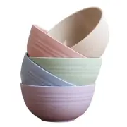 5 PCS 12cm Cereal Bowls Wheat Straw Unbreakable Reusable Bowlad Bowl Soup8476
