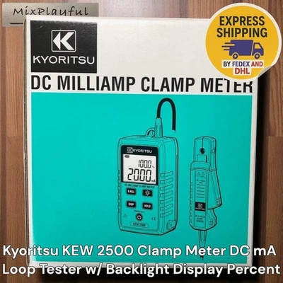 Kyoritsu KEW 2500 Clamp Meter DC mA Loop Tester w/ Backlight Display Percent
