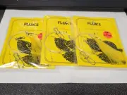 3 NJ Hand Tied Hi-Lo English Hooks w/YELLOW HAIR Fluke/Summer Flounder Rigs