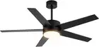 52" Modern Ceiling Fan with Light,5 Blades,Remote Control,Reversible DC Motor